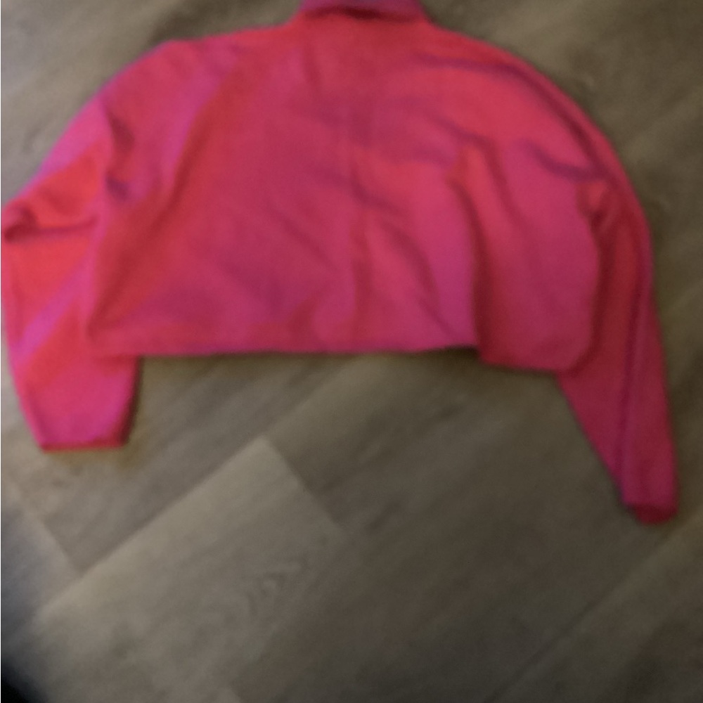 Women’s Cropped Cowl/Turtleneck Sweater - Hot Pink